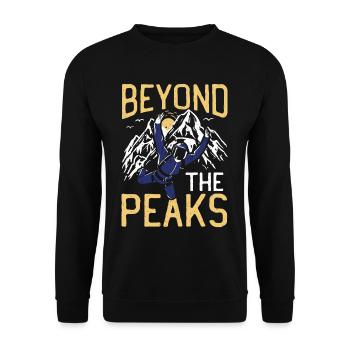 Beyond The Peaks Fallschirmspringen - Unisex Pullover - Schwarz - Vorne - Alina (178cm) & Michal (187cm)