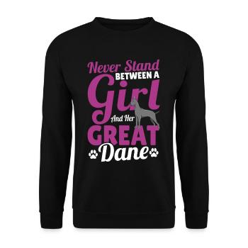Ne vous tenez jamais entre une fille et elle - Sweat-shirt Unisexe - noir - Devant - Alina (178cm) & Michal (187cm)