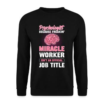 Titre officiel du poste de psychologue - Sweat-shirt Unisexe - noir - Devant - Alina (178cm) & Michal (187cm)