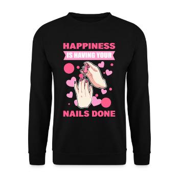 Le bonheur, c’est quand on se fait les ongles - Sweat-shirt Unisexe - noir - Devant - Alina (178cm) & Michal (187cm)