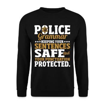 Grammar Police Keeping Your Sentences Safe - Unisex Sweatshirt - black - Front - Alina (178cm) & Michal (187cm)