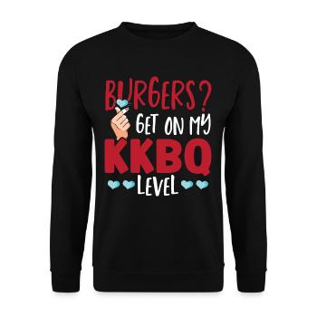 Burgers? Get On My KKBQ Level Korean BBQ Asian - Unisex Sweatshirt - black - Front - Alina (178cm) & Michal (187cm)