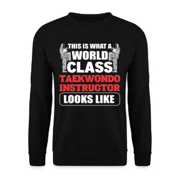 This Is What A World Class Taekwondo Instructor - Unisex Sweatshirt - black - Front - Alina (178cm) & Michal (187cm)