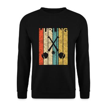 Hurling Irish Sport Team Gaelic Football Vintage - Unisex Sweatshirt - black - Front - Alina (178cm) & Michal (187cm)