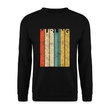 Hurling Irish Sport Team Gaelic Football Vintage - Unisex Sweatshirt - black - Front - Alina (178cm) & Michal (187cm)