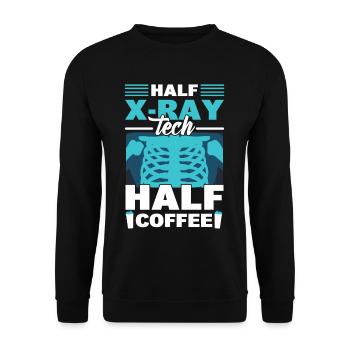 Half X-Ray Tech Half Coffee X-Ray Rad Technologist - Unisex Sweatshirt - black - Front - Alina (178cm) & Michal (187cm)