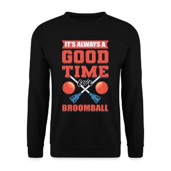 C’est toujours un bon moment pour le ballon-balai - Sweat-shirt Unisexe - noir - Devant - Alina (178cm) & Michal (187cm)