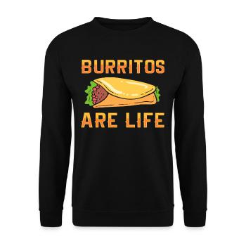 Burritos Are Life Burrito Taco - Unisex Sweatshirt - black - Front - Alina (178cm) & Michal (187cm)