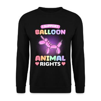 I Support Balloon Animal Rights Balloon Twister - Unisex Sweatshirt - black - Front - Alina (178cm) & Michal (187cm)