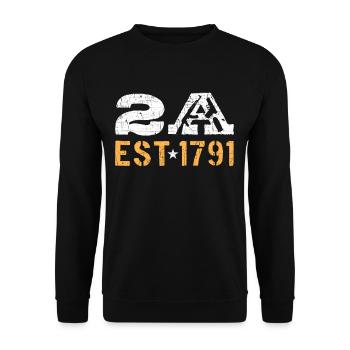 2A Est. 1791 2nd Amendment - Unisex Sweatshirt - black - Front - Alina (178cm) & Michal (187cm)