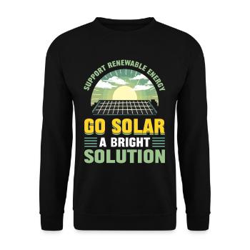 Soutenez l’énergie renouvelable Go Solar - Sweat-shirt Unisexe - noir - Devant - Alina (178cm) & Michal (187cm)