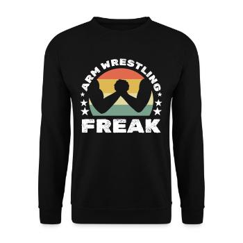 Bras de fer fou de bras de fer - Sweat-shirt Unisexe - noir - Devant - Alina (178cm) & Michal (187cm)