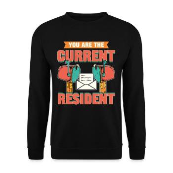 Sie sind der derzeitige Postangestellte Postbote - Unisex Pullover - Schwarz - Vorne - Alina (178cm) & Michal (187cm)