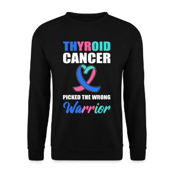 Thyroid Cancer Picked The Wrong Warrior - Unisex Sweatshirt - black - Front - Alina (178cm) & Michal (187cm)