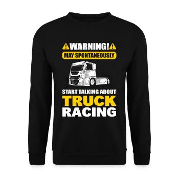 L’avertissement peut commencer spontanément, à propos de la course de camions - Sweat-shirt Unisexe - noir - Devant - Alina (178cm) & Michal (187cm)