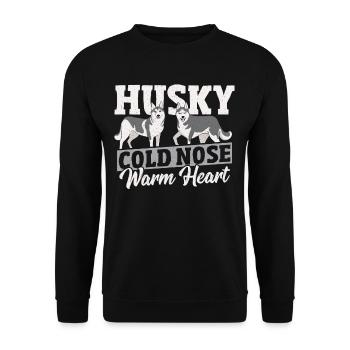 Husky Cold Nose Warm Heart Siberian Husky Dog - Unisex Sweatshirt - black - Front - Alina (178cm) & Michal (187cm)