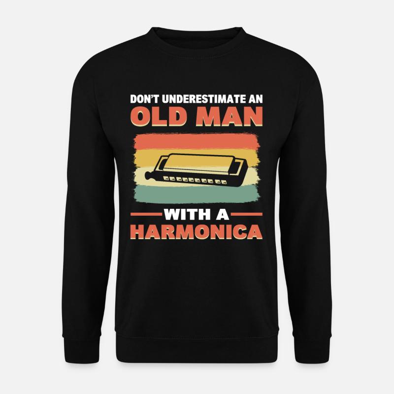 Unterschätzen Sie nicht einen alten Mann mit - Unisex Pullover - Schwarz