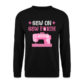 Sew On & Sew Forth Sewer Sewing Lover - Unisex Sweatshirt - black - Front - Alina (178cm) & Michal (187cm)