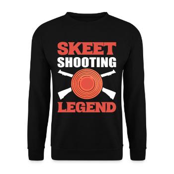 Skeet Shooting Legend Skeet Shooter Clay Target - Unisex Sweatshirt - black - Front - Alina (178cm) & Michal (187cm)