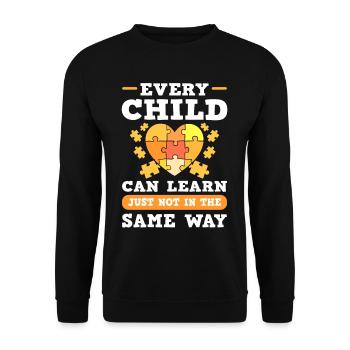 Chaque enfant peut apprendre un enseignant en éducation spécialisée - Sweat-shirt Unisexe - noir - Devant - Alina (178cm) & Michal (187cm)
