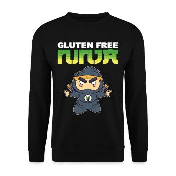 Glutenfreier Ninja Glutenfreie Diät - Unisex Pullover - Schwarz - Vorne - Alina (178cm) & Michal (187cm)