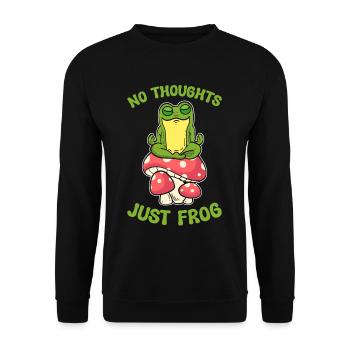 Pas de pensées, juste une grenouille - Sweat-shirt Unisexe - noir - Devant - Alina (178cm) & Michal (187cm)