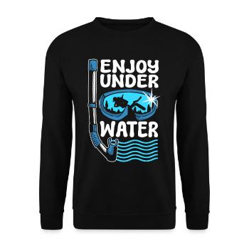Enjoy Under Water Snorkeling Scuba Diving Dive - Unisex Sweatshirt - black - Front - Alina (178cm) & Michal (187cm)