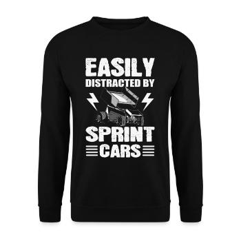 Facilement distrait par Sprint Cars Sprint Car - Sweat-shirt Unisexe - noir - Devant - Alina (178cm) & Michal (187cm)