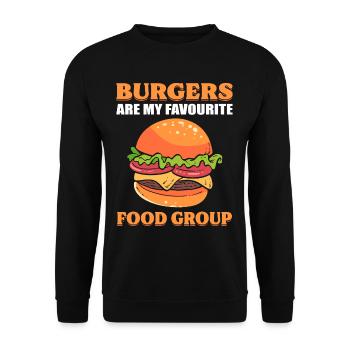 Burgers Are My Favourite Food Group Hamburger - Unisex Sweatshirt - black - Front - Alina (178cm) & Michal (187cm)