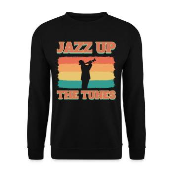 Jazz Up The Tunes Jazz Music Jazz Listener - Unisex Sweatshirt - black - Front - Alina (178cm) & Michal (187cm)