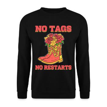 Keine Tags Keine Neustarts Line Dance Line Dancing - Unisex Pullover - Schwarz - Vorne - Alina (178cm) & Michal (187cm)