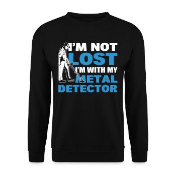Ich bin nicht verloren, ich bin mit meinem - Unisex Pullover - Schwarz - Vorne - Alina (178cm) & Michal (187cm)