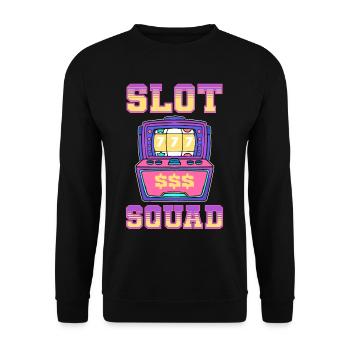 Slot Squad Lucky Slot Machine Casino Gambling - Unisex Sweatshirt - black - Front - Alina (178cm) & Michal (187cm)