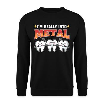 Je suis vraiment orthodontiste métal - Sweat-shirt Unisexe - noir - Devant - Alina (178cm) & Michal (187cm)