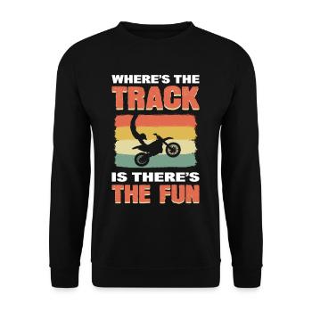 Where's The Track Is There's The Fun Motocross - Unisex Sweatshirt - black - Front - Alina (178cm) & Michal (187cm)