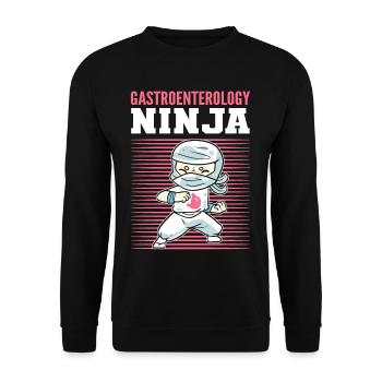 Gastroenterologie Ninja Gastroenterologe - Unisex Pullover - Schwarz - Vorne - Alina (178cm) & Michal (187cm)