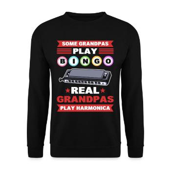 Manche Großväter spielen Bingo Echte Großväter - Unisex Pullover - Schwarz - Vorne - Alina (178cm) & Michal (187cm)