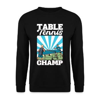 Table Tennis Champion Ping Pong - Sweat-shirt Unisexe - noir - Devant - Alina (178cm) & Michal (187cm)
