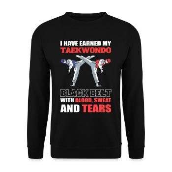 Taekwondo Martial Arts Ich habe meinen - Unisex Pullover - Schwarz - Vorne - Alina (178cm) & Michal (187cm)