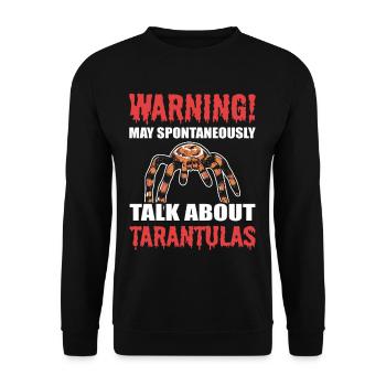 Tarantula-Spinne kann spontan über Taranteln - Unisex Pullover - Schwarz - Vorne - Alina (178cm) & Michal (187cm)