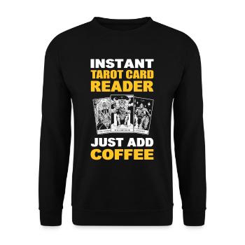 Instant Tarotkartenleser Einfach Kaffee - Unisex Pullover - Schwarz - Vorne - Alina (178cm) & Michal (187cm)