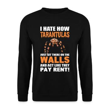 Tarantel Spinne Ich hasse wie Taranteln - Unisex Pullover - Schwarz - Vorne - Alina (178cm) & Michal (187cm)