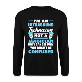 Ich bin ein Ultraschalltechniker und kein - Unisex Pullover - Schwarz - Vorne - Alina (178cm) & Michal (187cm)