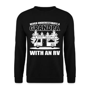 Ne sous-estimez jamais un grand-père avec un - Sweat-shirt Unisexe - noir - Devant - Alina (178cm) & Michal (187cm)