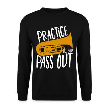 Brass Band Practice Till You Pass Out Tuba Player - Unisex Sweatshirt - black - Front - Alina (178cm) & Michal (187cm)