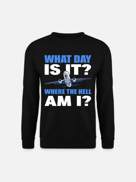Quel jour est-il et où diable suis-je - Sweat-shirt Unisexe - noir