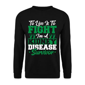 Vivre, c’est se battre Je suis un survivant de la - Sweat-shirt Unisexe - noir - Devant - Alina (178cm) & Michal (187cm)