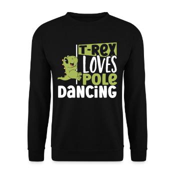 T-Rex aime le dinosaure tyrannosaure de pole dance - Sweat-shirt Unisexe - noir - Devant - Alina (178cm) & Michal (187cm)