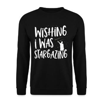Wishing I Was Stargazing Astronomy Stargazer - Unisex Sweatshirt - black - Front - Alina (178cm) & Michal (187cm)