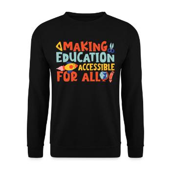 Rendre l’éducation accessible aux personnes ayant des besoins éducatifs spéciaux - Sweat-shirt Unisexe - noir - Devant - Alina (178cm) & Michal (187cm)